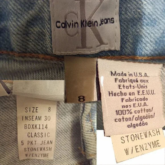 Calvin Klein Stone Wash Jeans Size 8 - Picture 8 of 8